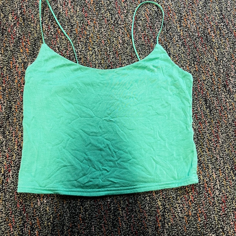 Women's Green Spaghetti Strap Top